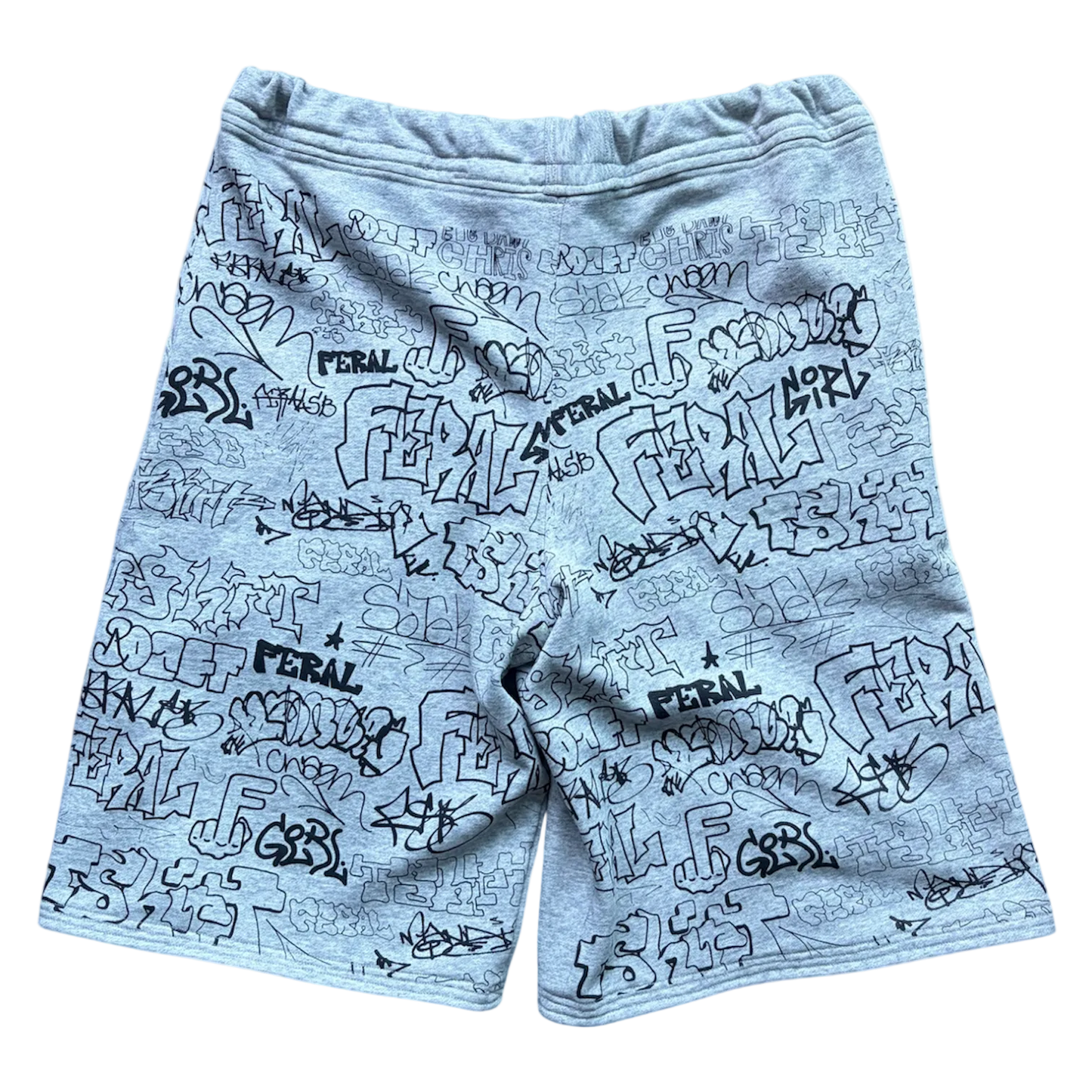 graffiti sweat shorts