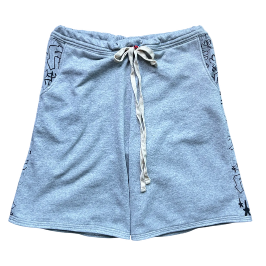graffiti sweat shorts